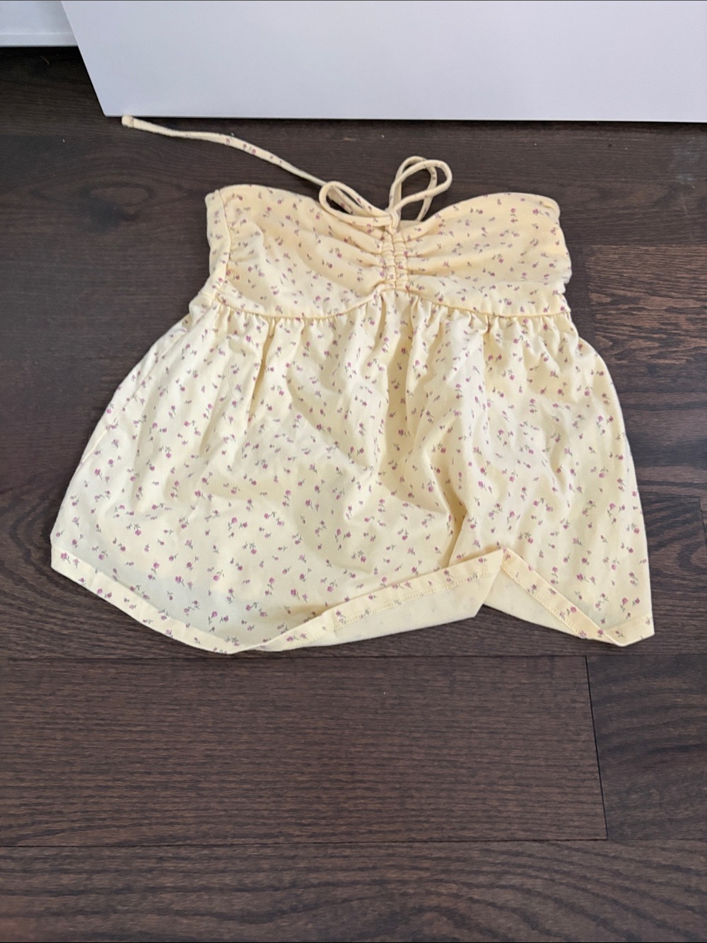 Girls' Yellow Floral Strapless tube top